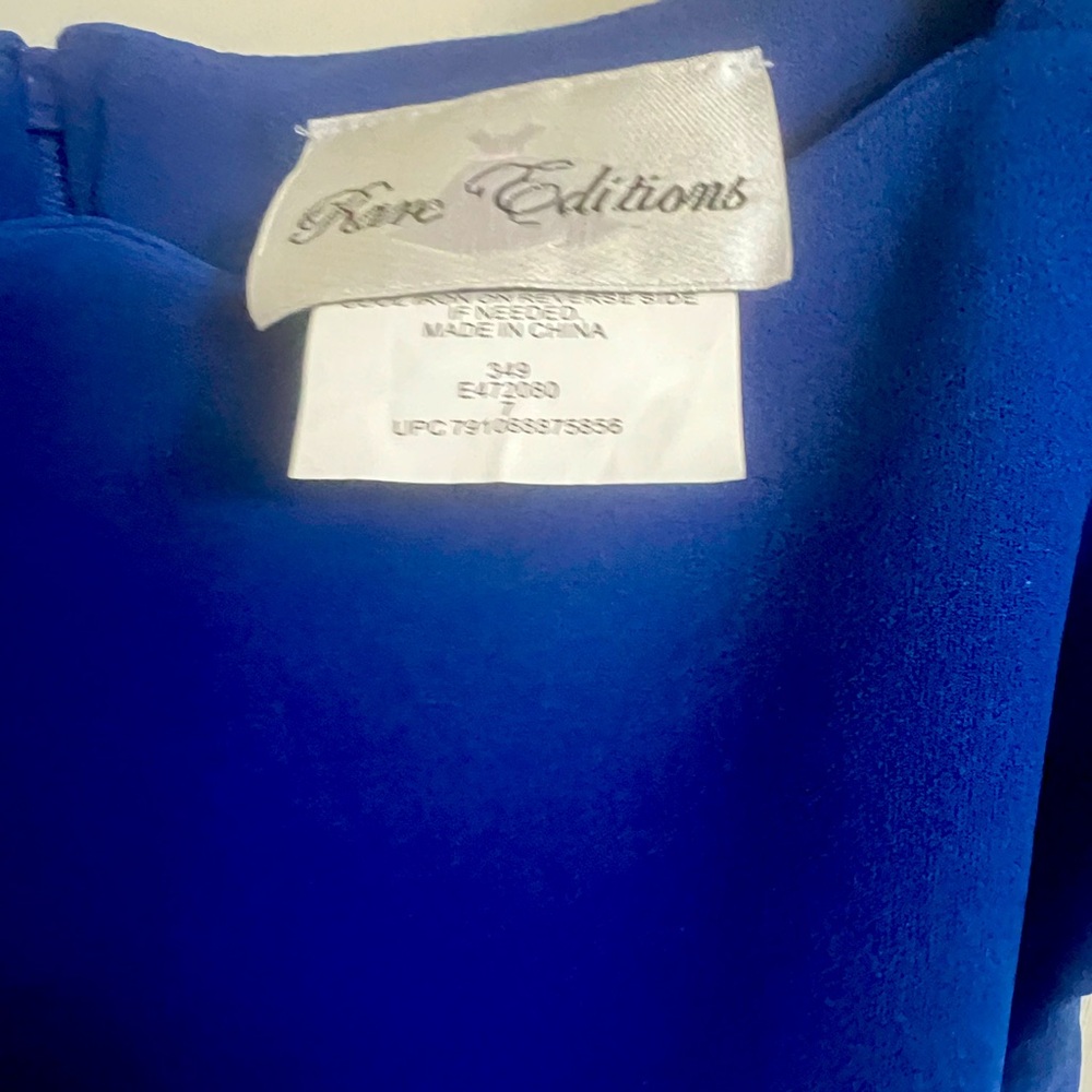 Blue scuba dress with pockets girls size 7